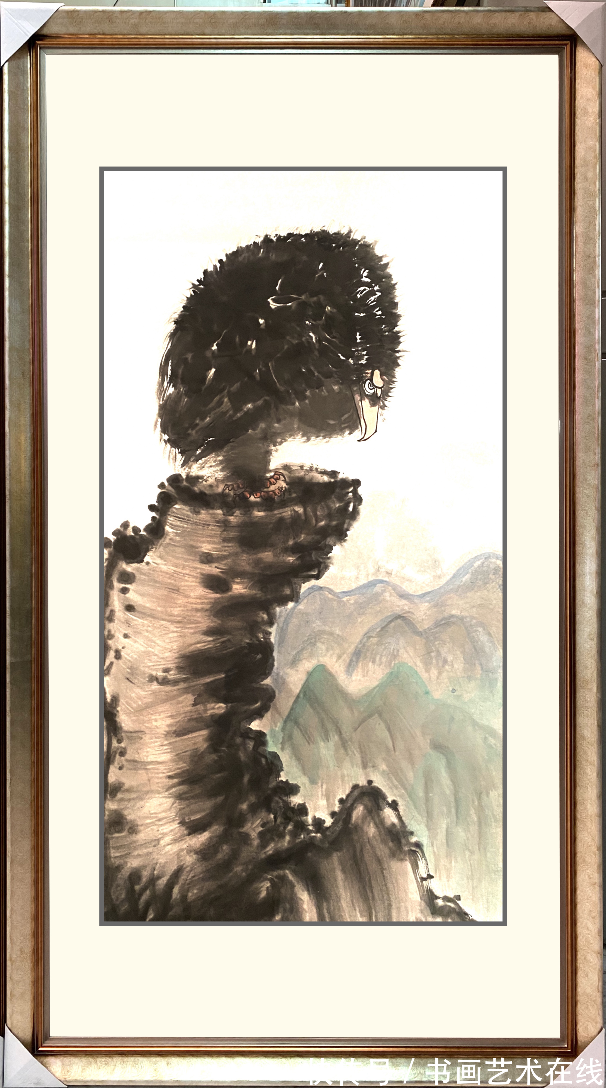 鹰石图!朱祖国为何能在当代画鹰千万家中独领风骚