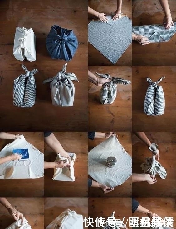 皮带子 一块布打两个结,变身大容量高颜值收纳包,几十种折法好强大