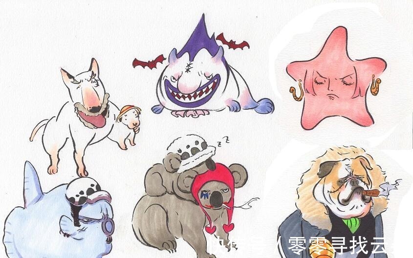 马尔科|抽象画师笔下的海贼王人物,章鱼、大鹅、猫头鹰都是山治
