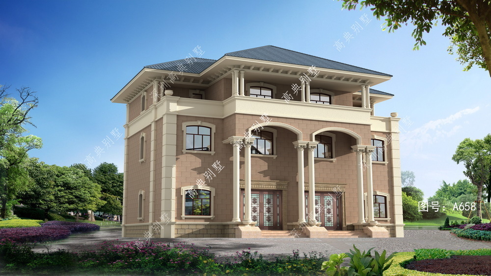 欧式|双拼欧式三层别墅,整体精美大方,兄弟就要这样盖。