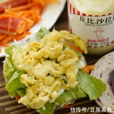 蟹柳|#丘比三明治#蟹柳滑蛋时蔬汉堡