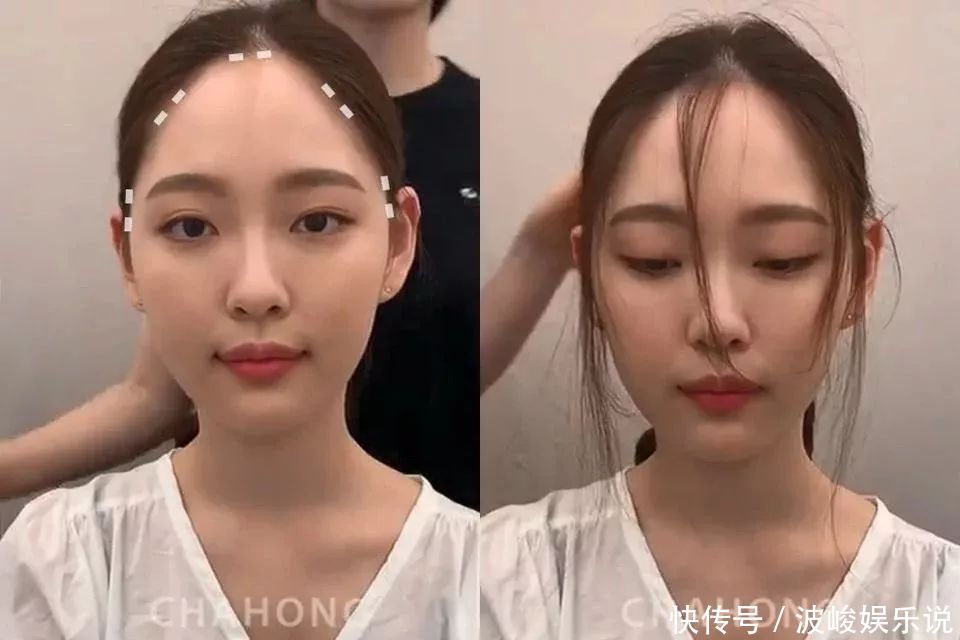 小脸|发型师解密不同脸型小脸关键,微秃女孩必学碎发发型修剪法!