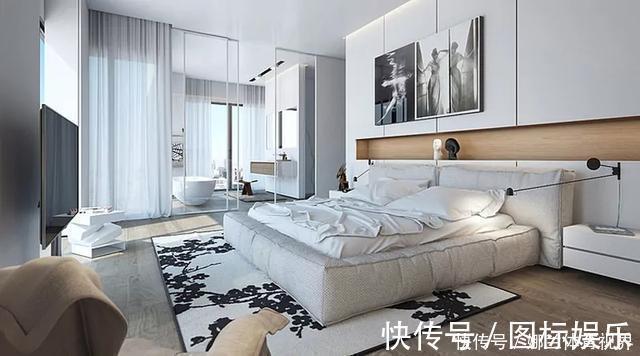 床头|现在流行床头不靠墙,这样沿墙面打整排柜子,拿衣服都不用下床