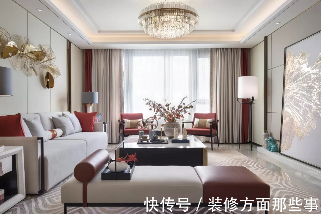 金色|162平中式四居室,以暖柿调糅合端庄雅正的金色这样居然很温馨