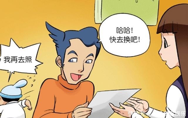 要露|搞笑漫画：证件照必须要露耳朵，这可真让蓝胖子头秃！