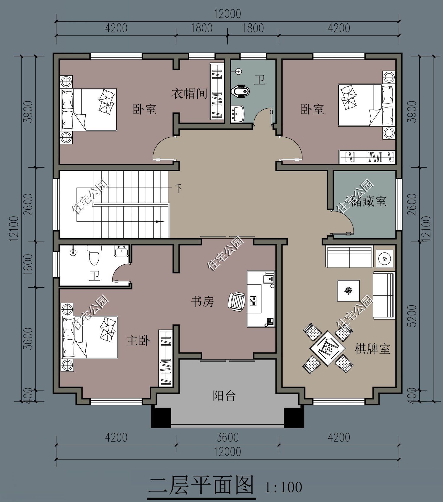 储藏室|10套二层农村别墅图纸,第3套第4套建的人最多,最后一套造价20万