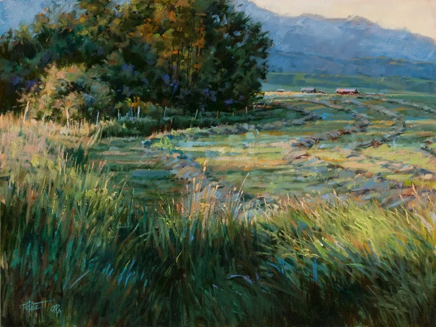 油画&她的风景油画清新自然，浪漫且又淳朴