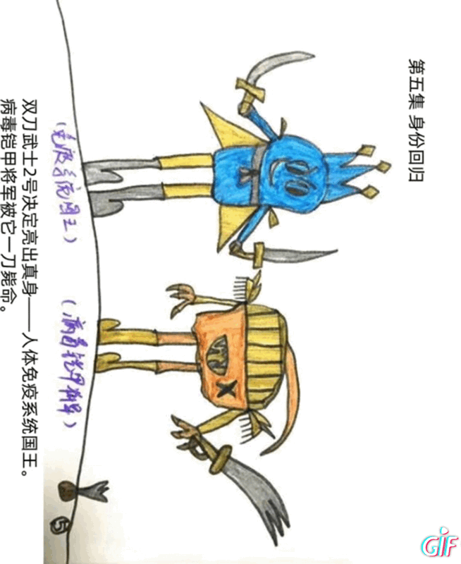 免疫系统|人体免疫系统大战新冠病毒!金华9岁小学生用小人书画出来