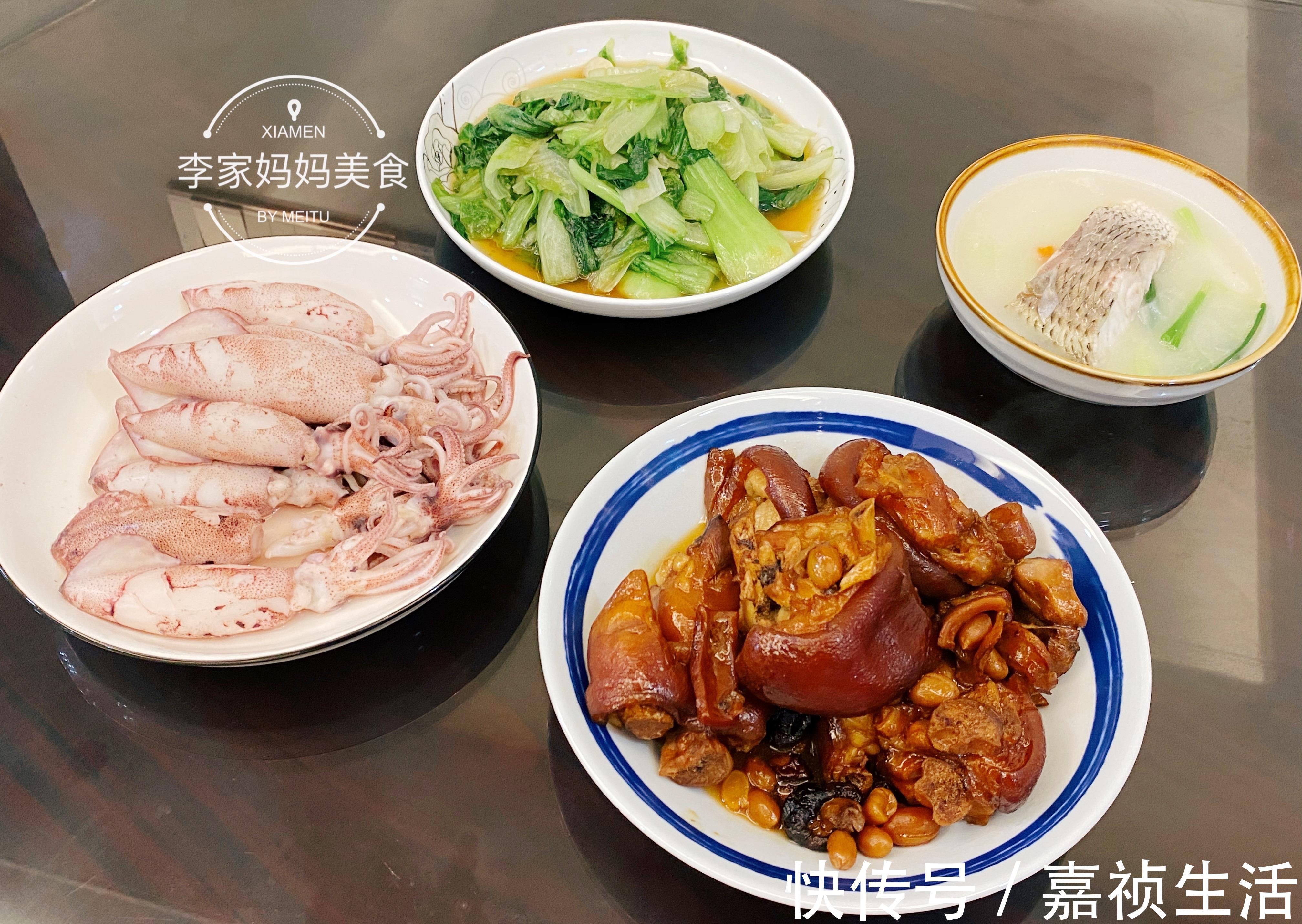 炖鱼汤|晒晒婆婆做的晚餐，3菜1汤花了200元，网友却说：没有硬菜