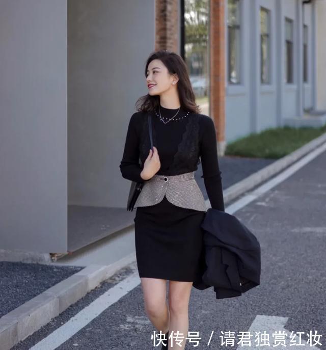 时尚穿搭分享一组“法式黑”优雅