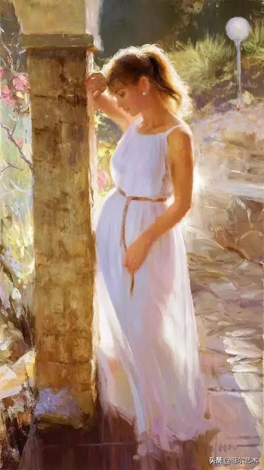 列维坦|俄罗斯艺术家油画中的美女,温婉知性的魅力女神