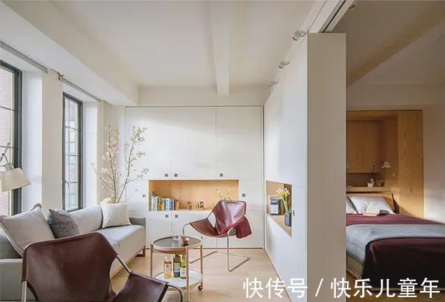 衣柜|35平单身公寓，家里太小就把床藏到柜子里，果然方便又显宽敞！