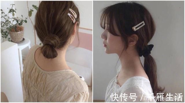 头发|女性发型打理，韩系美发搭配时髦的发饰，流露女性温柔优雅的气质