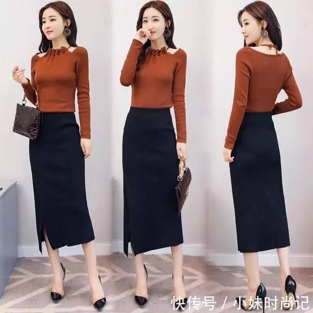 别穿毛衣搭配阔腿裤, 如今春节都流行连衣裙套装, 背影美炸了