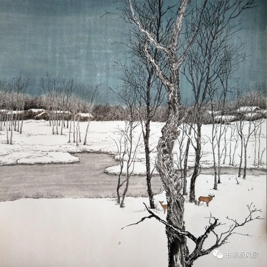 美术家协会@国画:家乡的雪