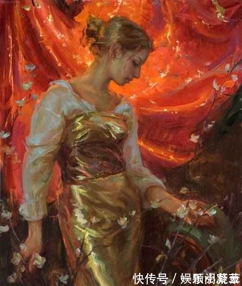 写实艺术#田园中的女人,如诗般的意境——美国顶级油画家丹尼尔的写实艺术