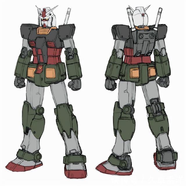 画稿|机动战士高达多种配色,78高达、钢加农、吉姆画稿