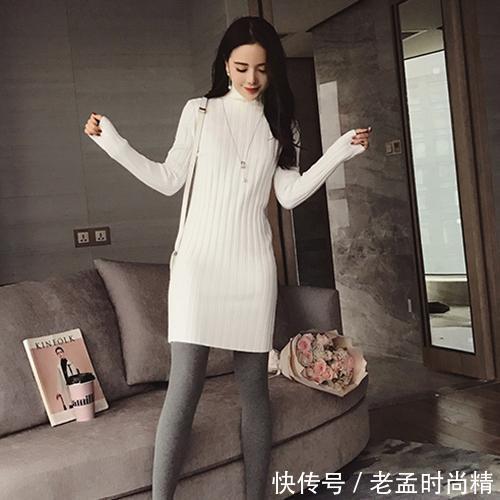 韩版|迷人针织连衣裙,性感时髦带桃花