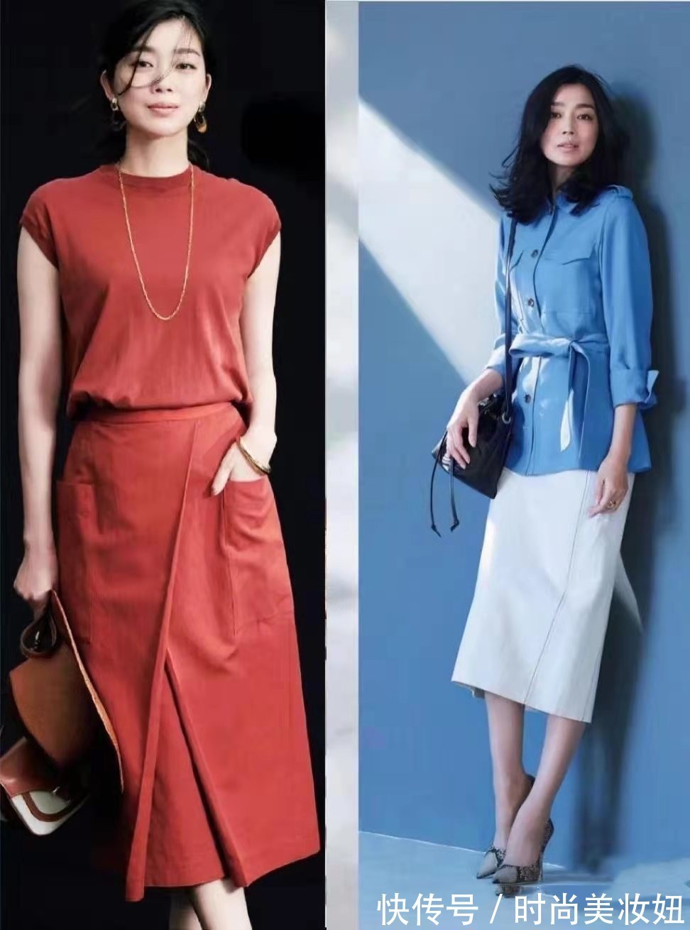 巧克力色|四五十岁的女人,可以多穿这4种“亮丽色”,优雅减龄还衬肤