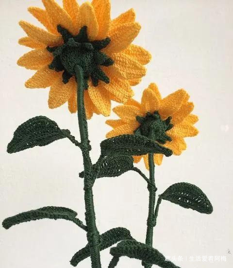 毛线钩针编织向日葵合集,DIY手工编织附图解教程