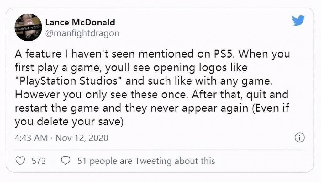 PS5|玩家发现PS5第一次观看厂商logo后可永久跳过
