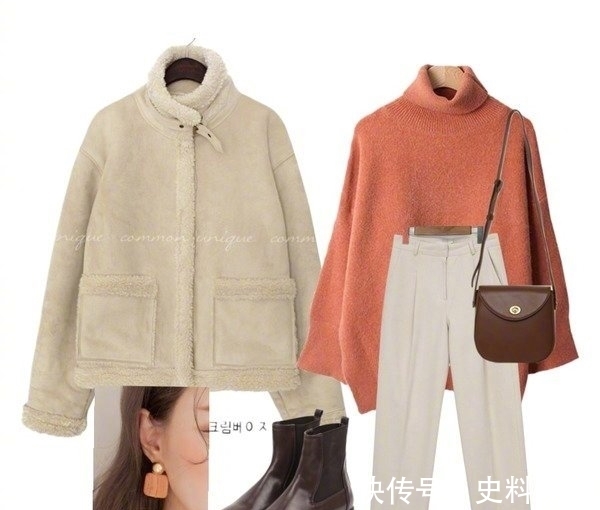 米色 别再穿羽绒服啦!羊羔绒时髦又洋气,可盐可甜可飒可美