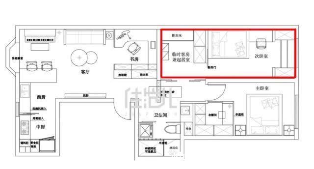 主卧|78㎡纯白色的家，爆改大三倍，还多出西厨、书房、衣帽间？！