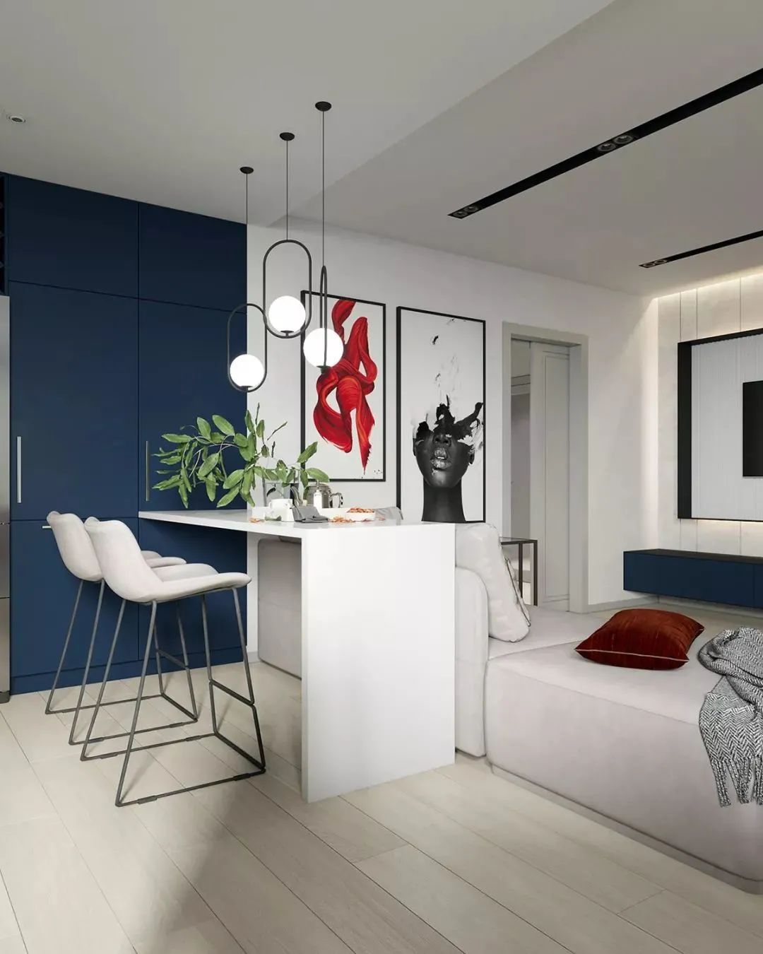 色彩斑斓|120㎡现代，色彩斑斓而时尚，空间高级有活力