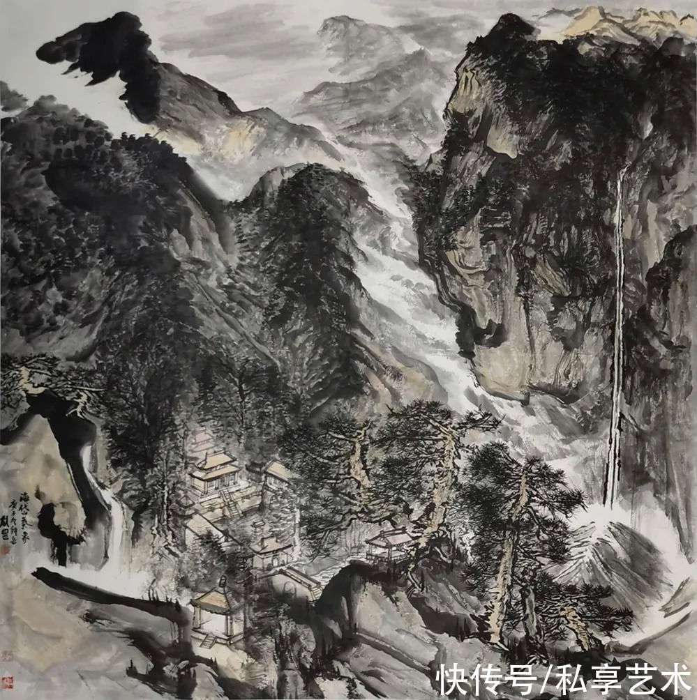 纸本设色|中国美术馆:望岳——刘罡山水画展丨私享艺术