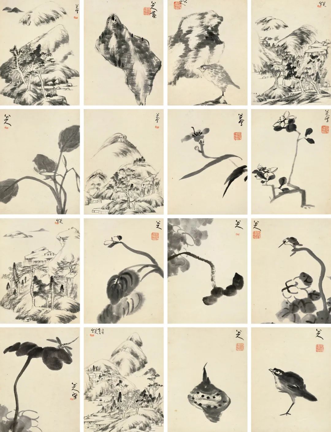 山水花鸟书法册&八大山人《山水花鸟书法册》，7130万元闪耀拍场