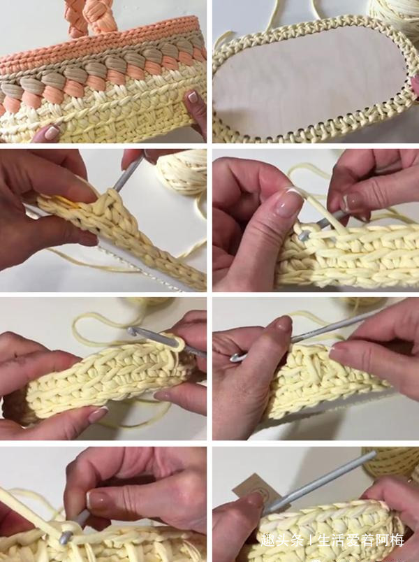 布条这样钩织，快速变收纳筐，放家里不好用吗DIY编织附教程