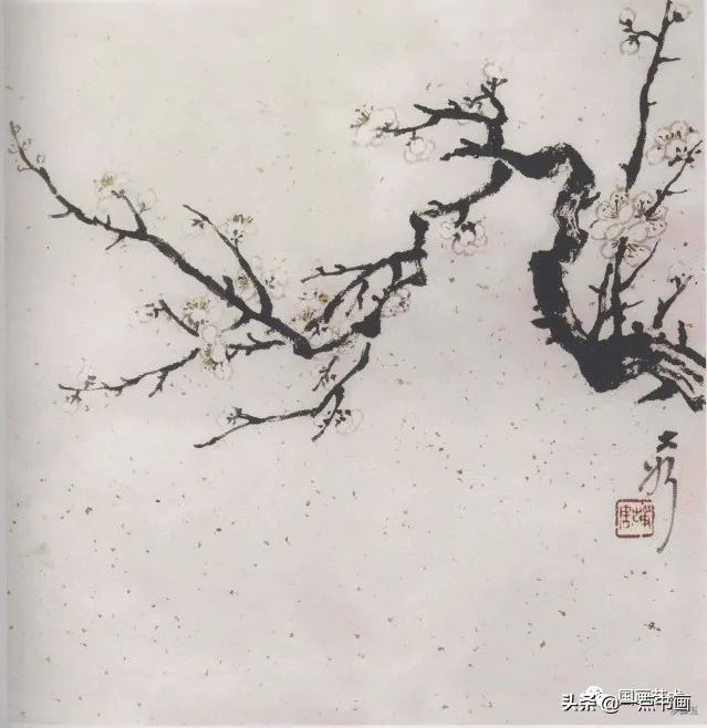 梅花$分享几组写意梅花创作示范