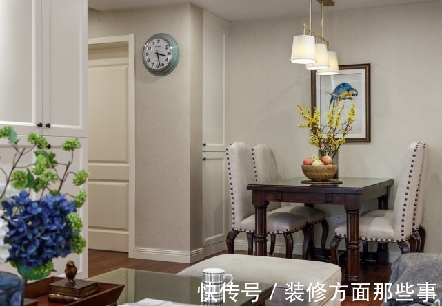 户型|97平美式小三房设计,餐厅小巧精致,美式情调尽显