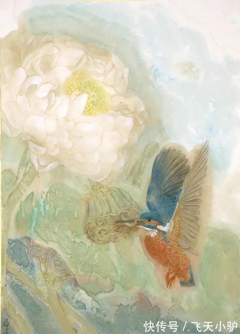 写意花鸟画$他从当代水墨回归传统花鸟画,情境夺人!