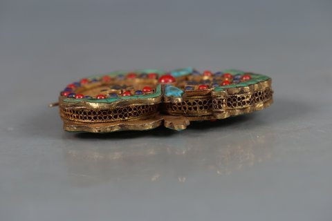 金花丝&清 福禄斋戒牌、金器,金花丝斋戒挂佩