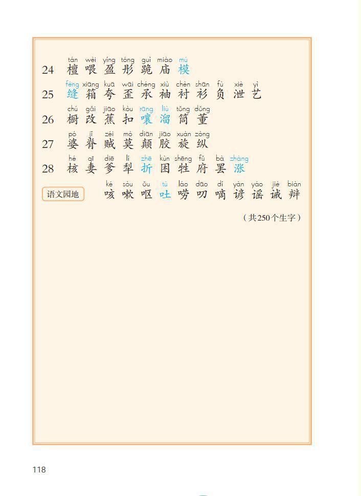 1-6年级（下册）识字表、写字表、词语表，建议收藏