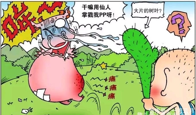 特大|开心一刻:么么上厕所忘了带纸,呆头找来一片特大的仙人掌