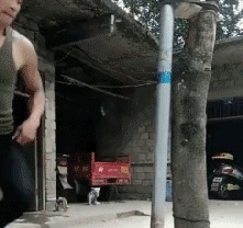 |搞笑GIF：姑娘长点心吧 对面住的可都是单身汉啊