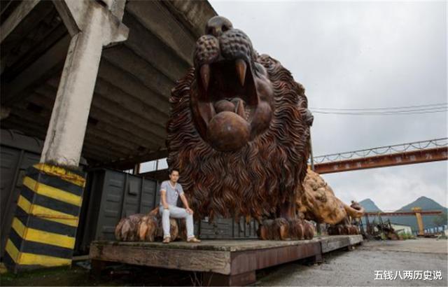 “巨型雄狮”根雕长15米,要价千万,这件艺术品能否顺利卖出