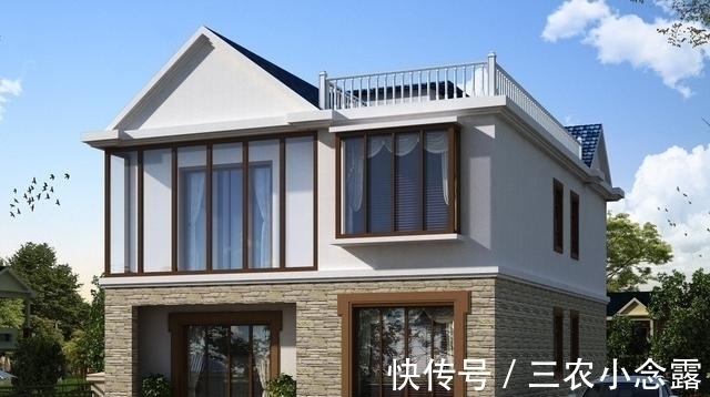 面宽|农村自建二层别墅,面宽9米,3室1厅,造价只相当中档车,真实用