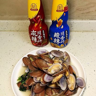 九层塔叶炒花蛤