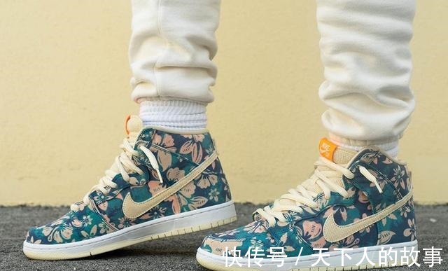 nike 骚气扎染!「夏威夷」Dunk SB Hi上脚首次释出!