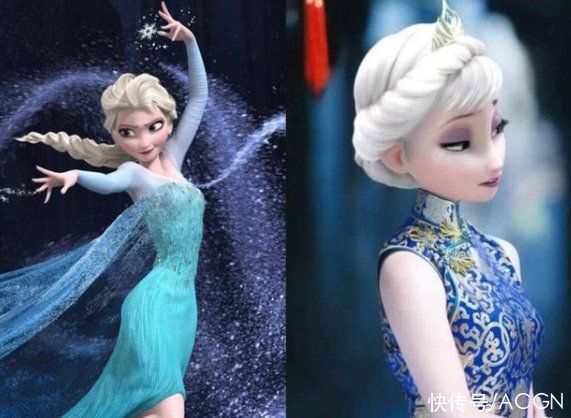 汉服|同人大佬帮艾莎女王“买衣服”啦,旗袍JK汉服都给她安排上