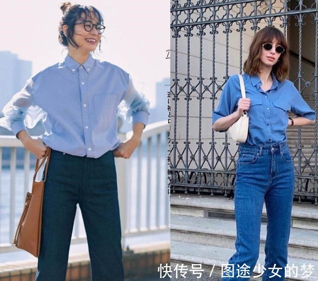 穿搭 白衬衫已经过时了,现在正流行“蓝衬衫”,清爽时髦显气质!