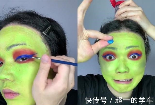 美妆博主 用巧克力豆随机化妆有多难博主涂绿粉底画蓝眉毛,全妆却超惊艳!