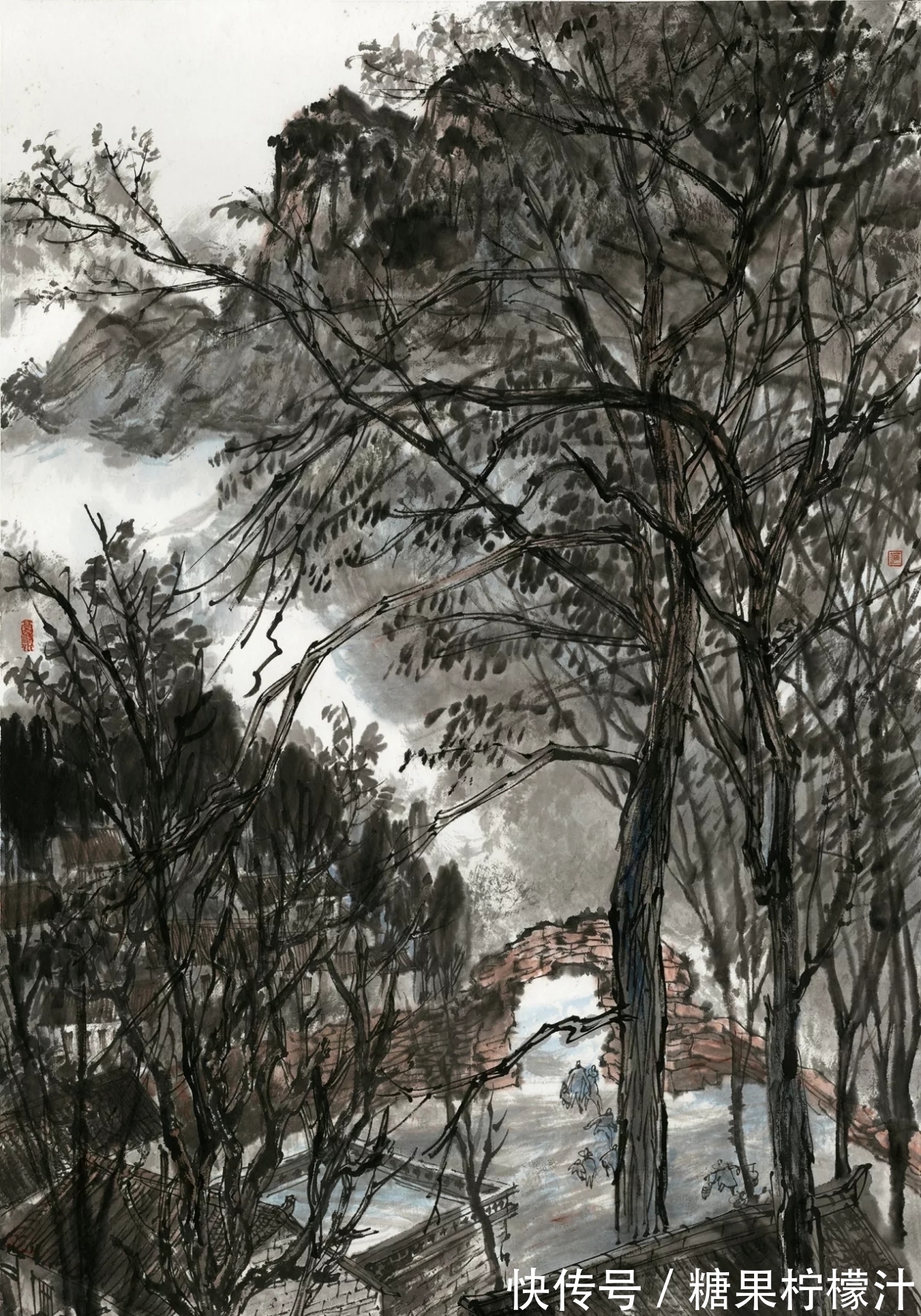 笔力#国画新锐|他的山水画笔力骄劲,墨色浓重,恰如岭南热烈的天气