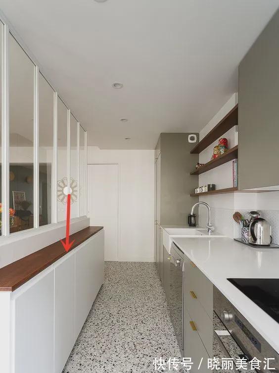 薄柜|L型厨房过道1m宽,加20cm宽薄柜台面,变身U型厨房,小户型这样学