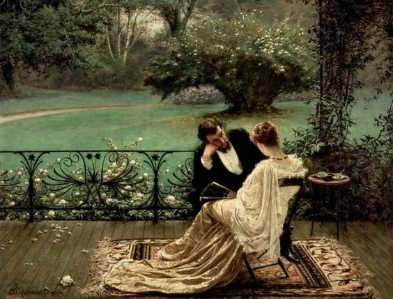 油画&19世纪油画里的性感女人,她们漫步花园时,天堂也不过如此了!