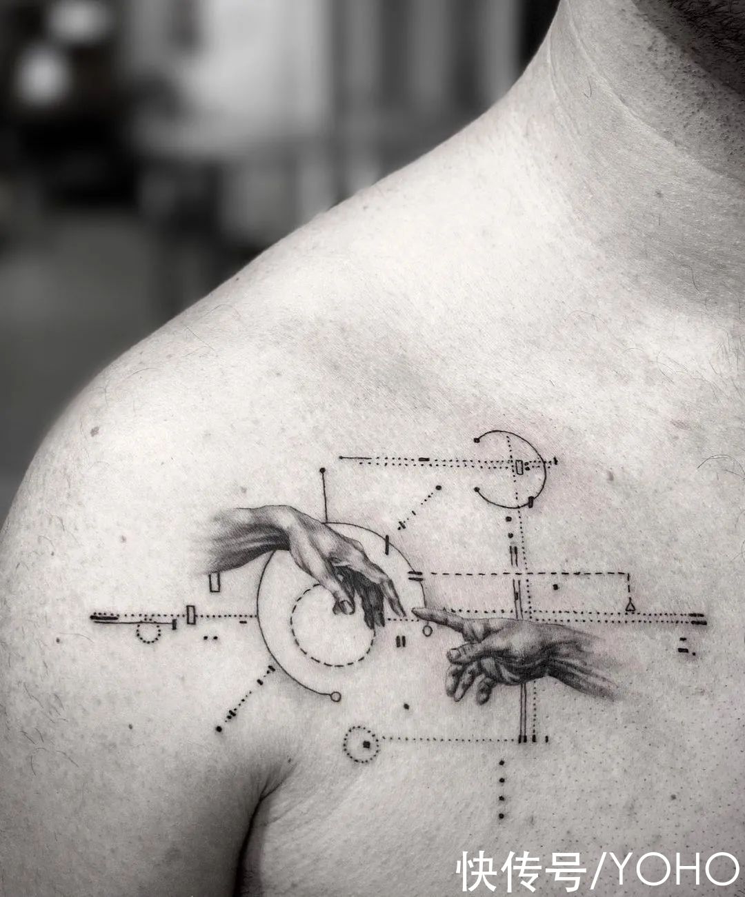 黑白线条勾勒的质感纹身|壁纸 | a6418