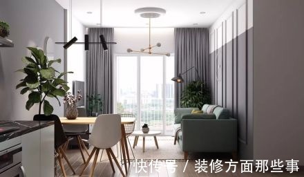 隔断|125平简约风三居室,厨房和小客厅中间以一个简单的小餐厅隔断